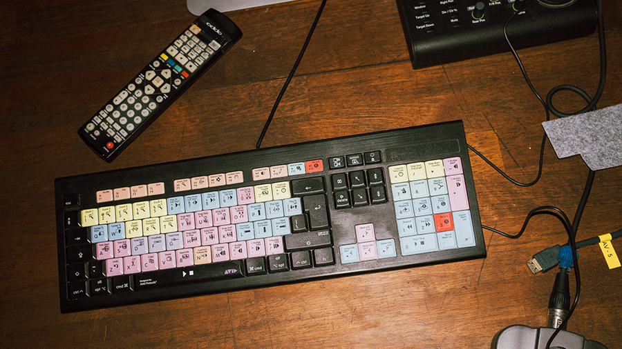 Keyboard til redigeringsprogrammet Avid Media Composer - fra en af redigeringssuiterne på Den Europæiske Filmhøjskole